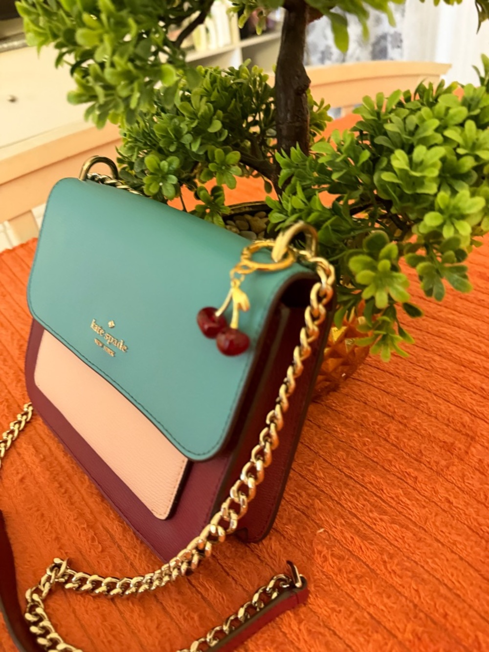 kate spade Colorblock Crossbody in Teal, Pink & Burgundy - Picture 7 of 16